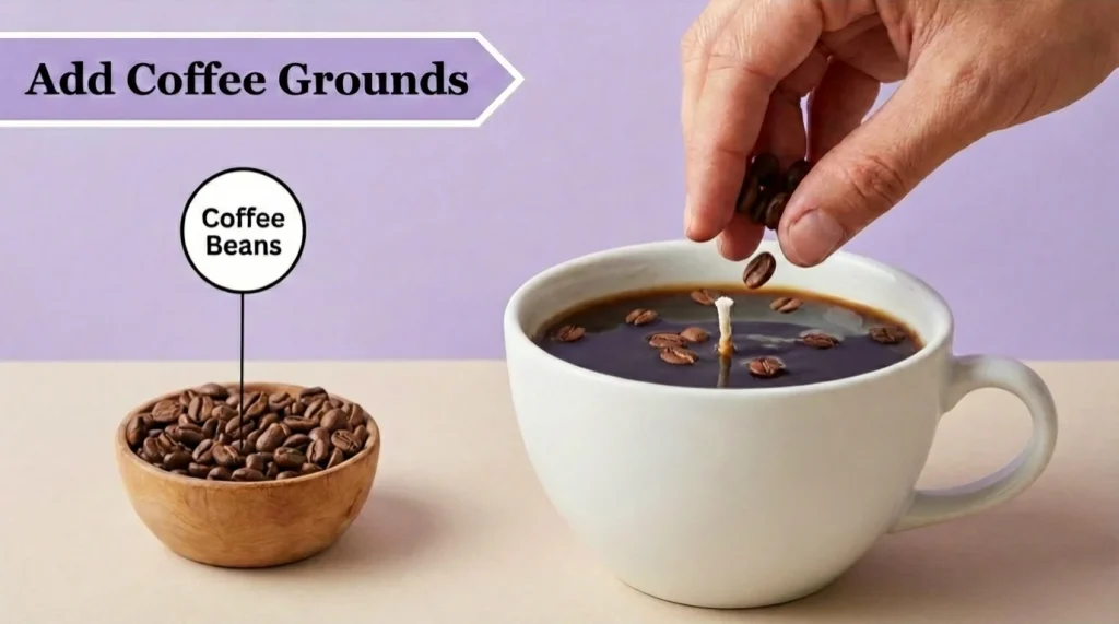 is it safe to put coffee grounds in candles