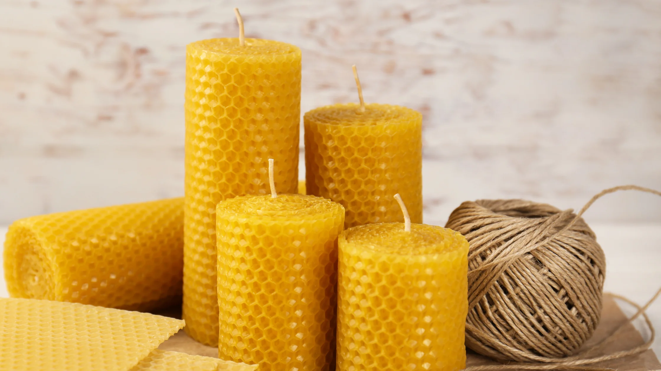 making beeswax candles from sheets