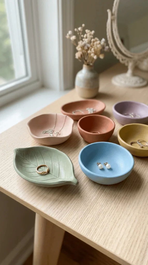 air dry clay tiny trinket bowls