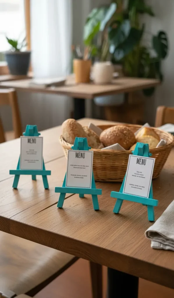 air dry clay menu card easels