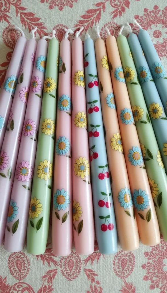 candle painting flowers