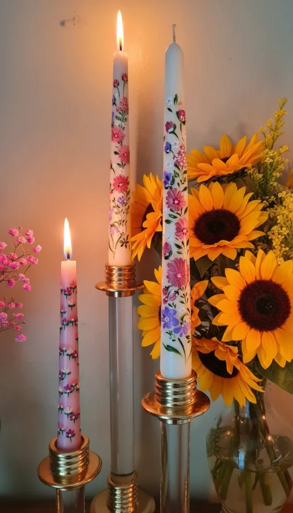 hand painted candles