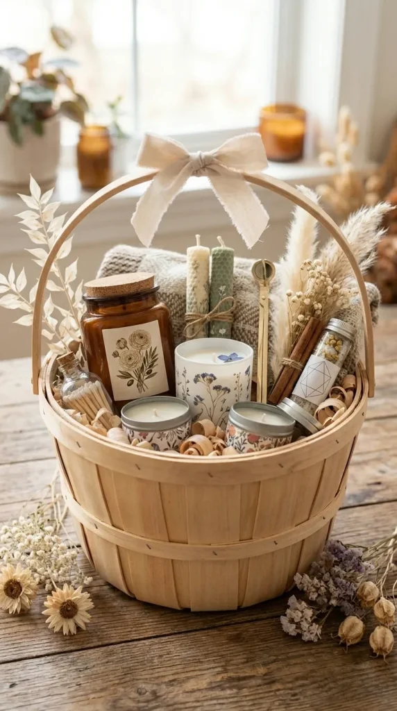 candle gift basket ideas