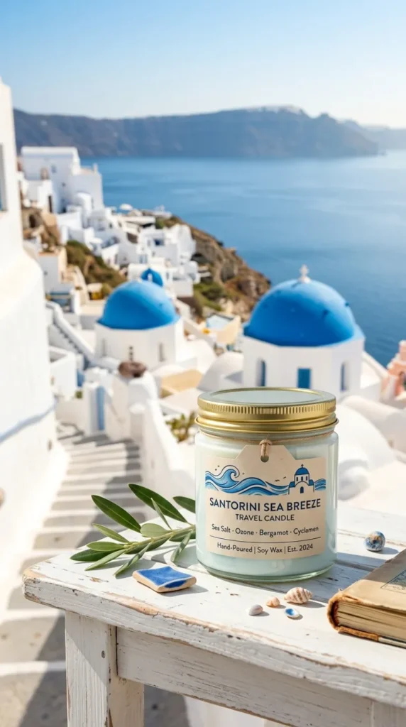 travel scented candles nearby