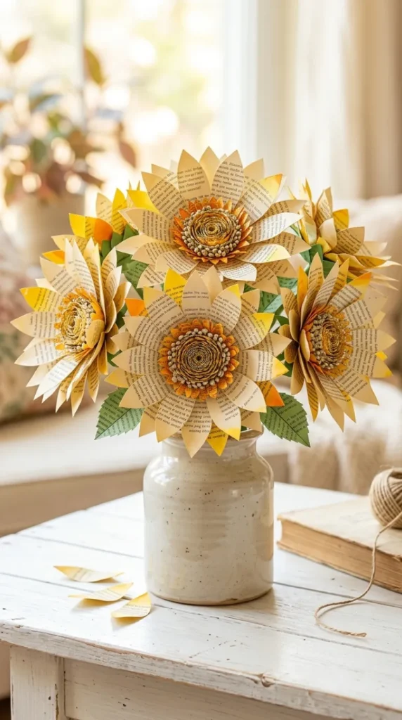 book page flower ideas