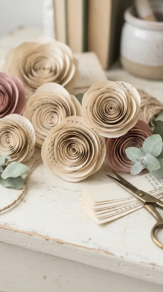 simple book page flower ideas