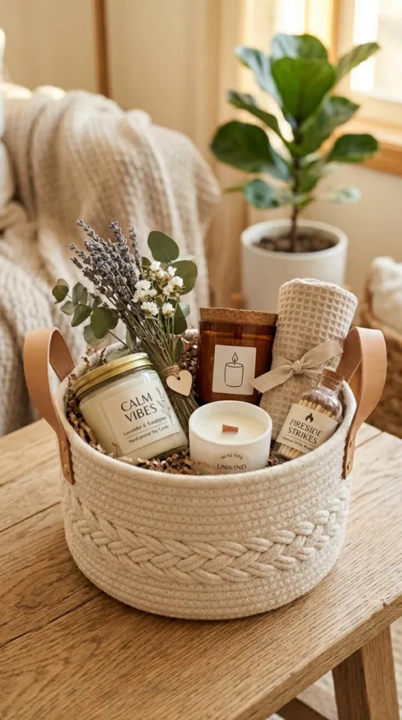 simple candle gift basket ideas