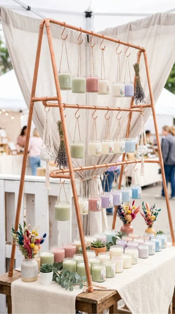 candle vendor display stand ideas