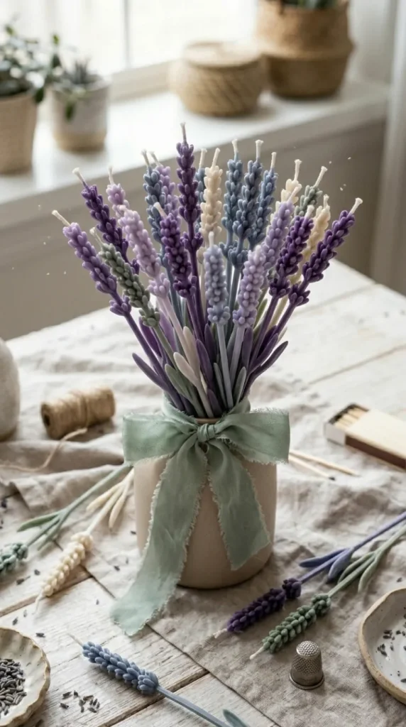 candle bouquet flower diy ideas
