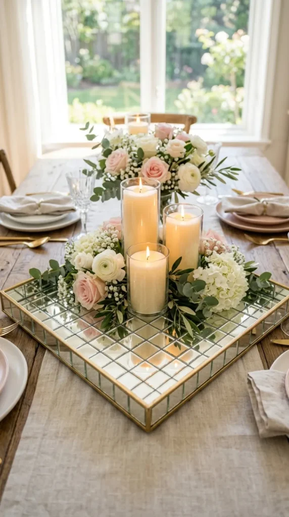 simple candle centerpiece ideas for round table