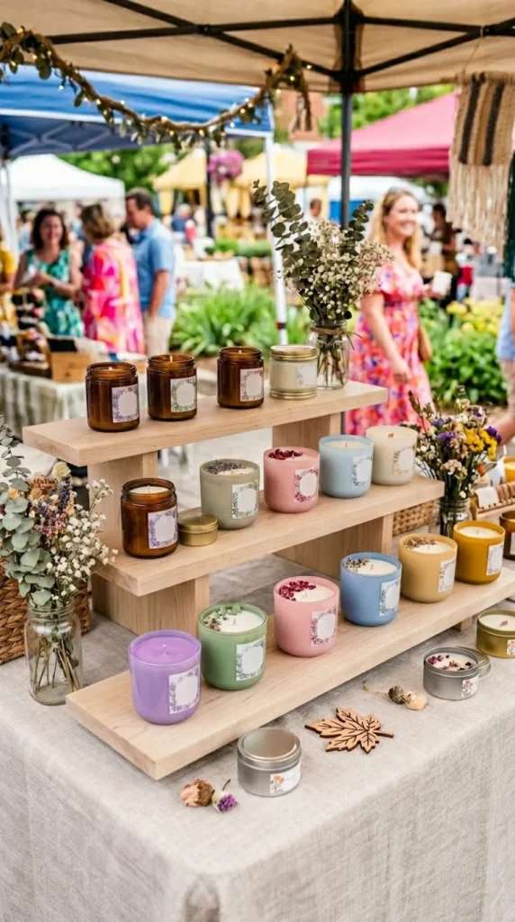 simple candle booth display ideas for craft shows