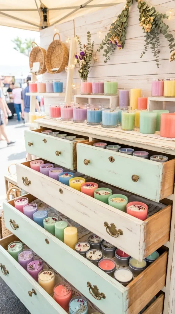 candle booth display ideas for living rooms