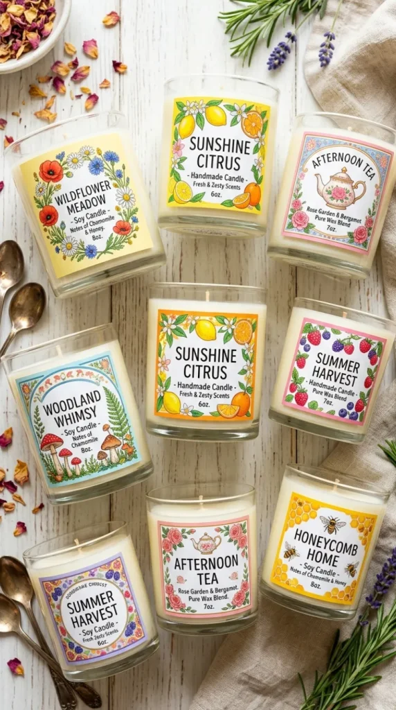 gifts tags candle label design ideas