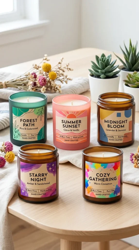 simple candle label design ideas