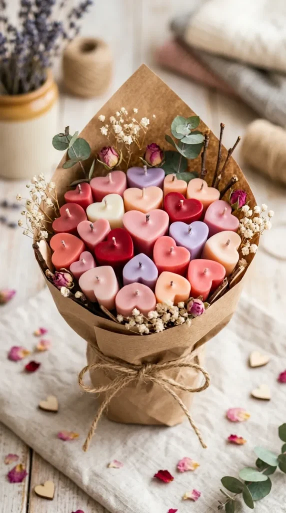 unique flower candle bouquet ideas