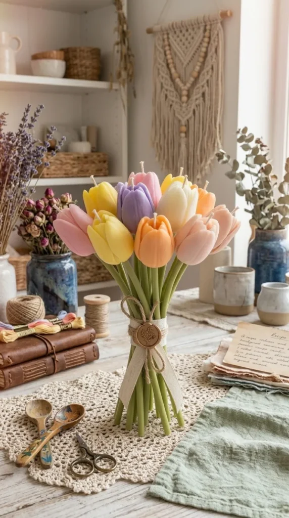 scented candle wax bouquet ideas