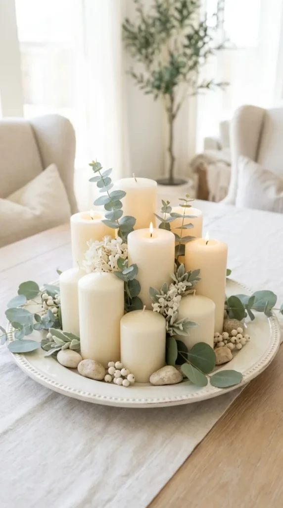 simple candle centerpiece ideas for round table