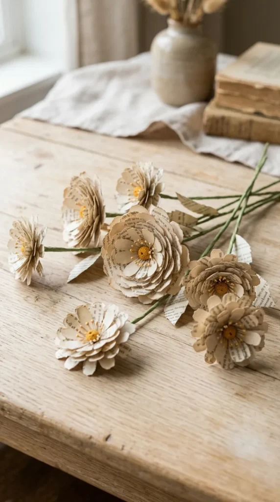book bouquet page flower ideas