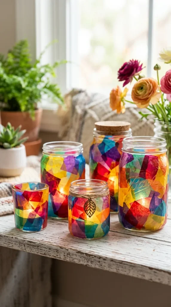 painted candle jars ideas