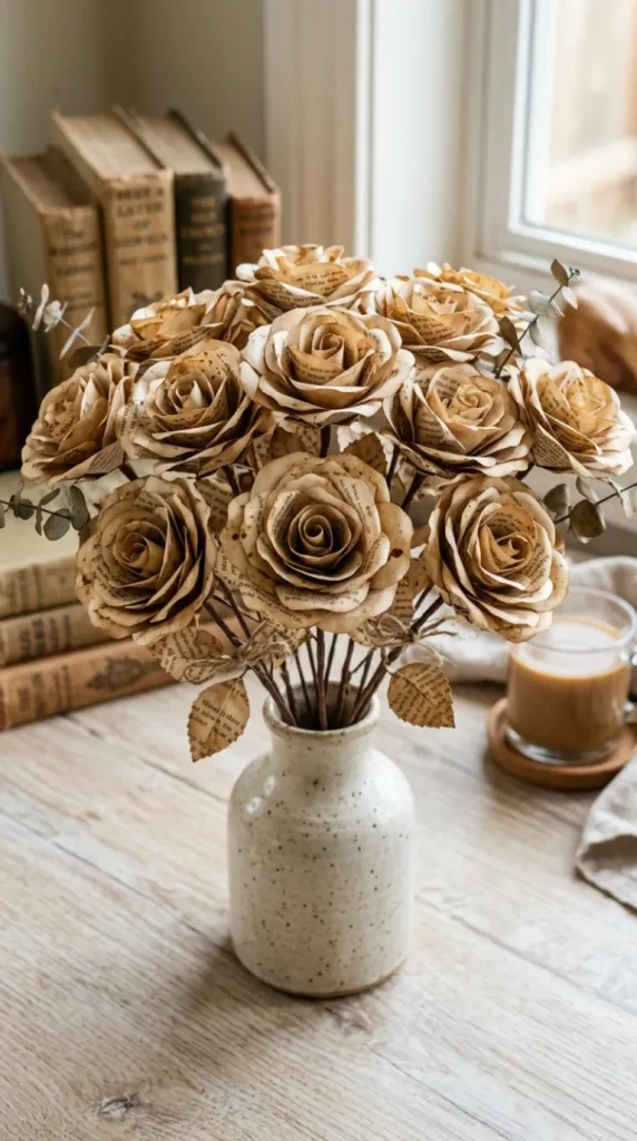 simple book page flower ideas