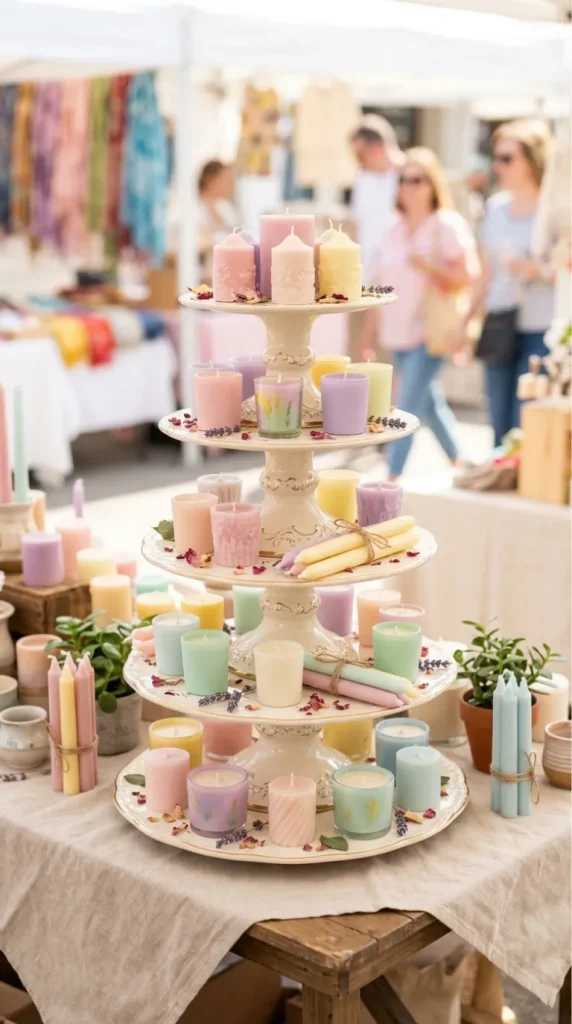 simple candle booth display ideas