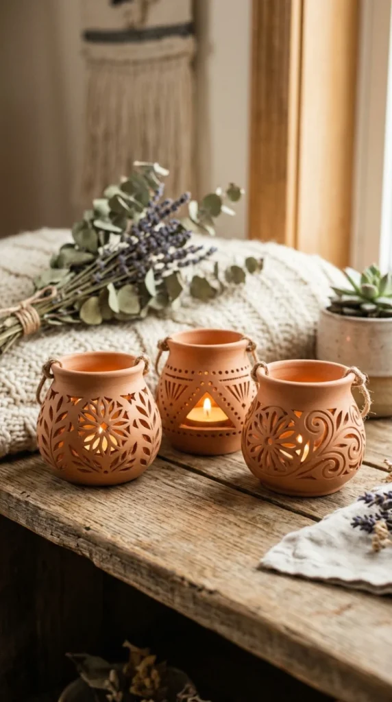 clay candle holders ideas