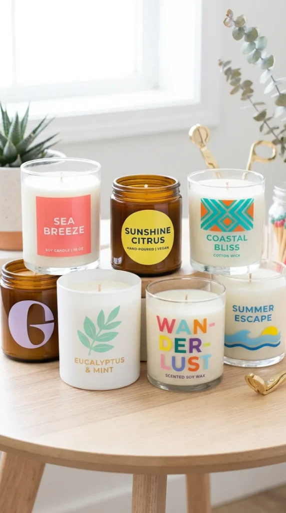 simple candle label template design ideas