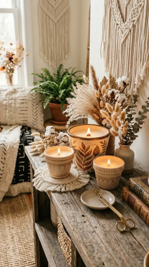 boho candle decor ideas