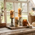 12 Rustic Farmhouse Candle Decor Ideas for Every Season farmhouse candle decor ideas
