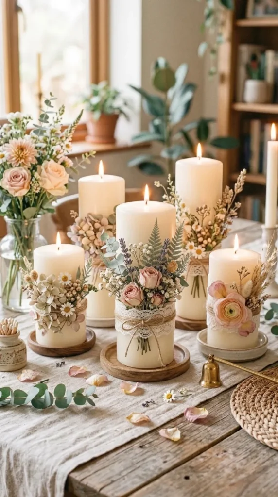 Floral Candle Decor Ideas