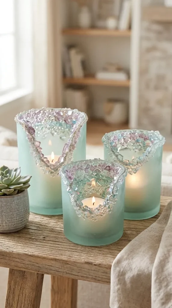 frosted glass candle holder ideas