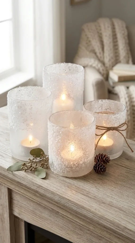 frosted glass candle holder ideas
