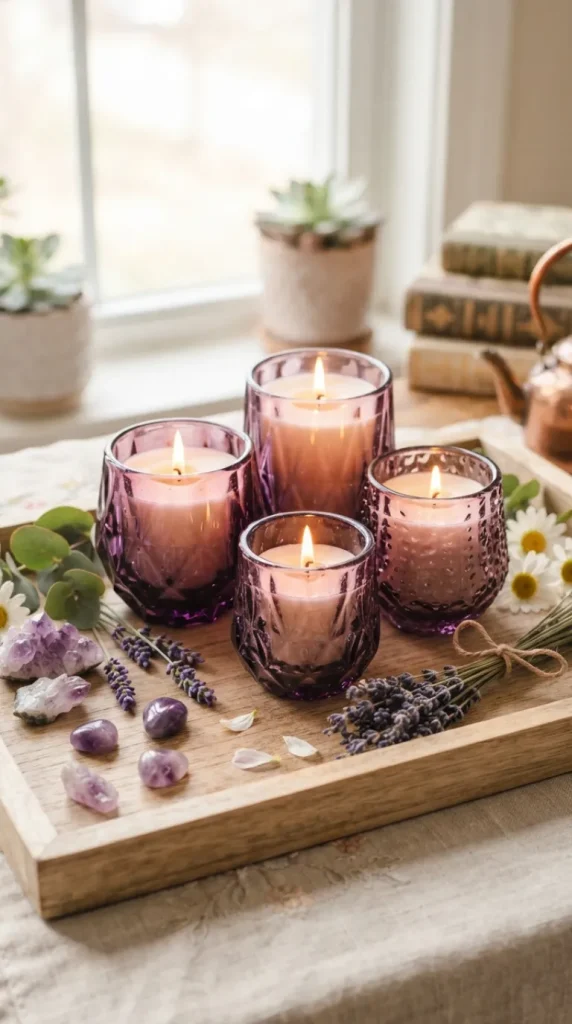 Purple candle decoration ideas