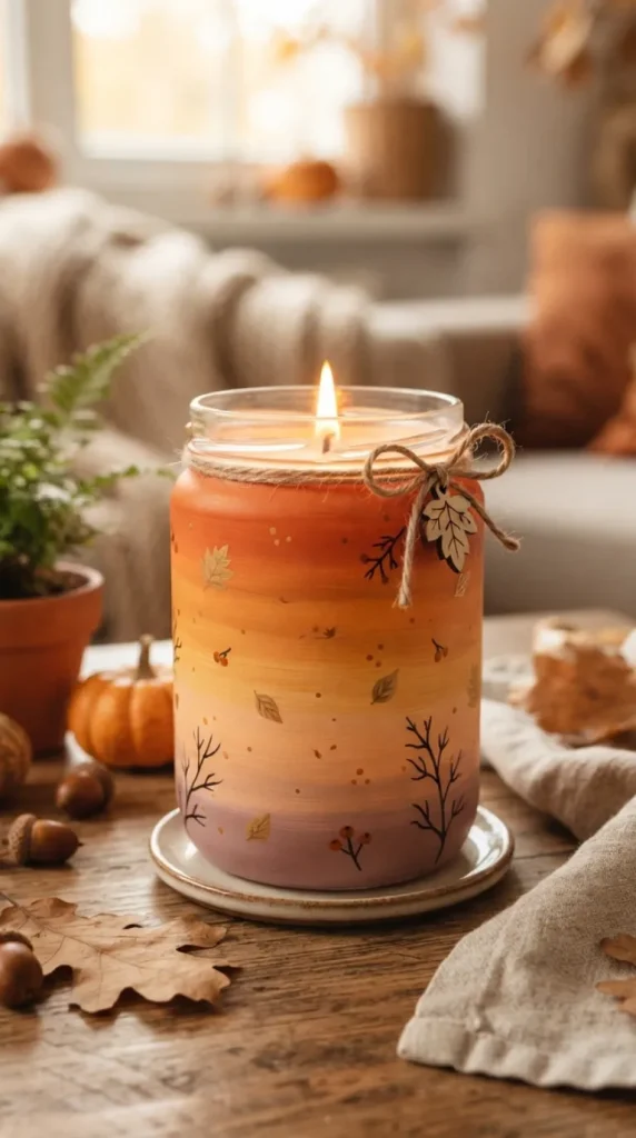 autumn candle painting ideas