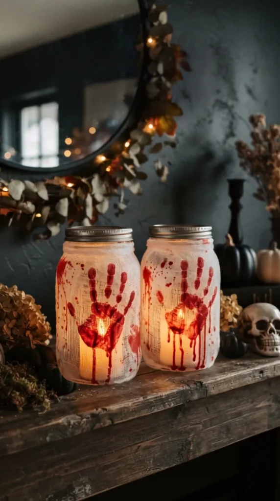 Halloween candle jar crafts