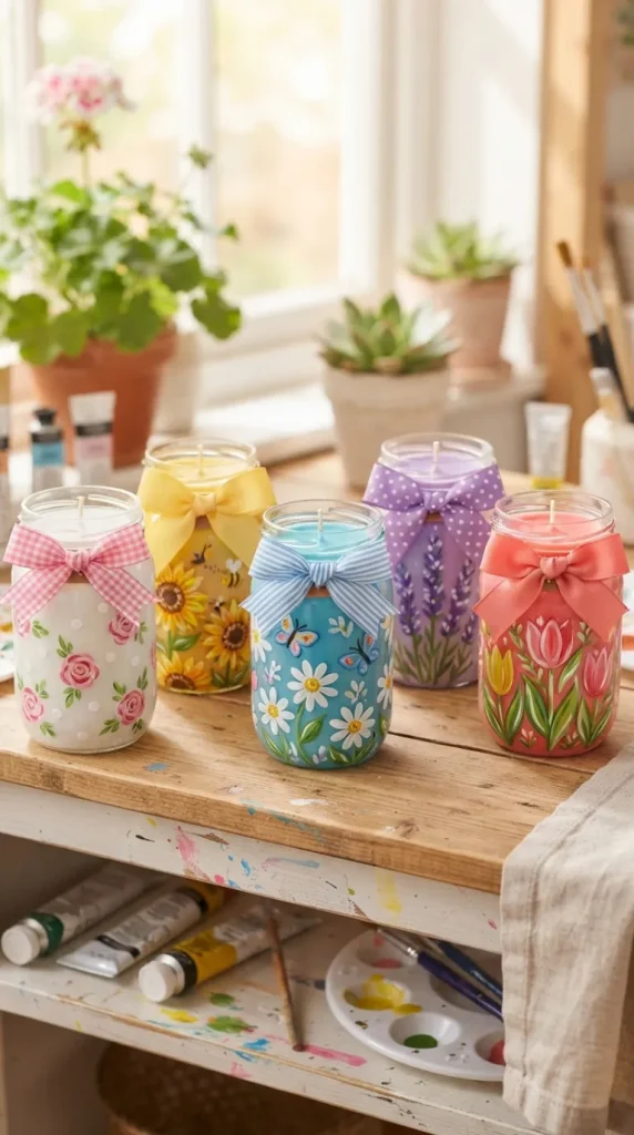 Candle jar painting ideas