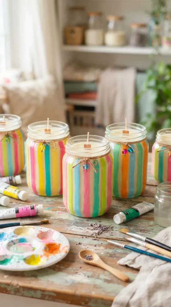 Candle jar painting ideas