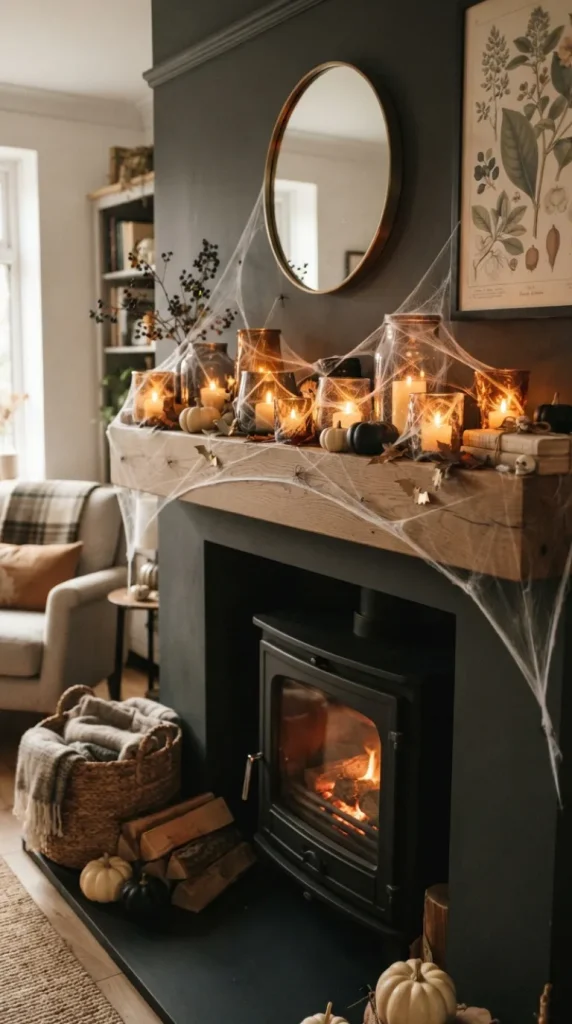 Halloween candle fireplace Decor ideas