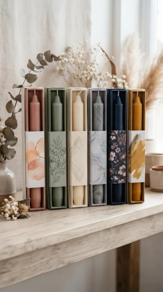 taper candle packaging ideas