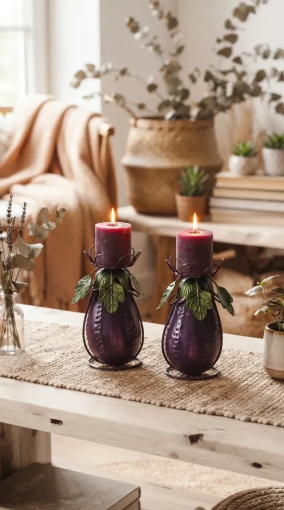 Purple candle decoration ideas