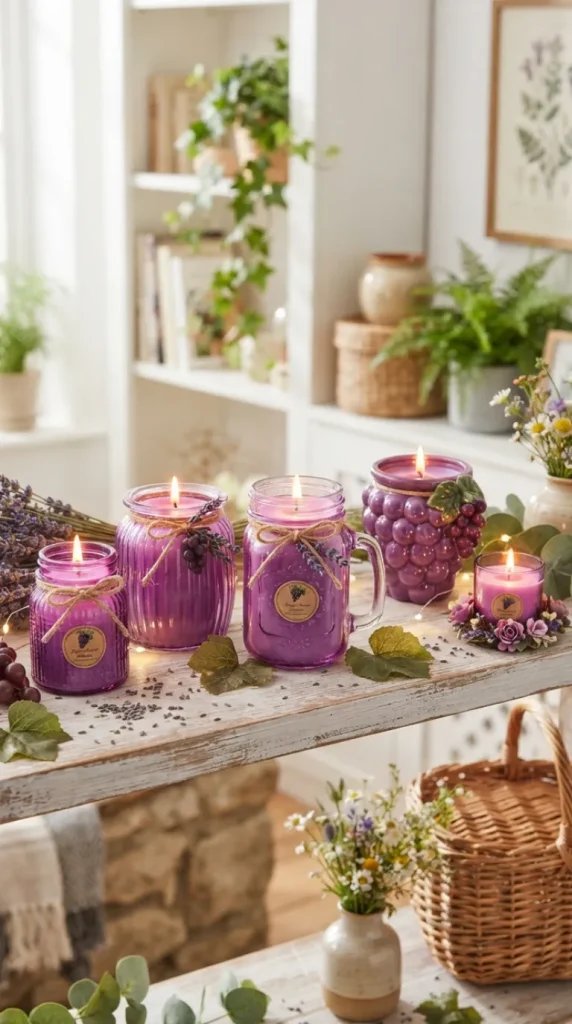 Purple candle decoration ideas