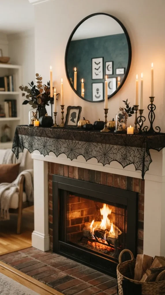 Halloween candle fireplace Decor ideas