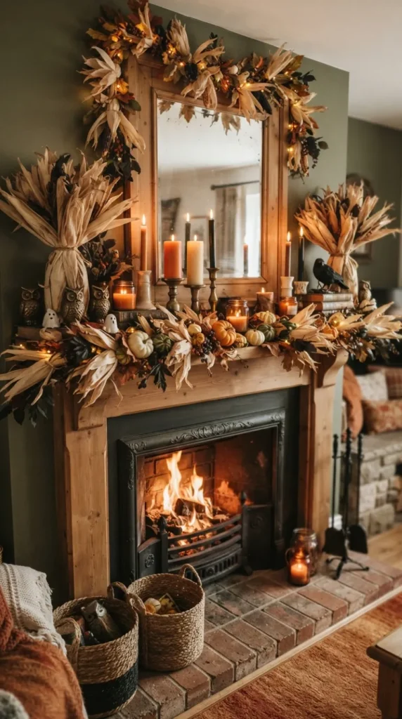 Halloween candle fireplace Decor ideas