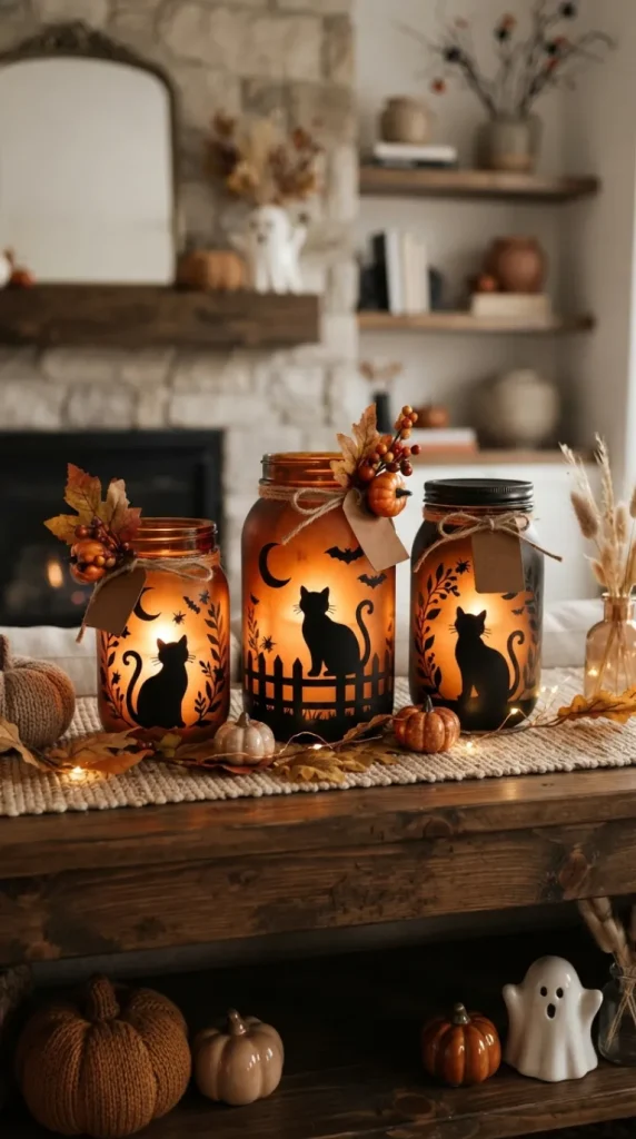 Halloween candle jar crafts