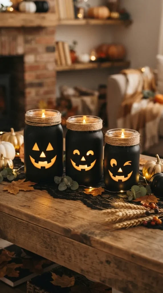 Halloween candle jar crafts