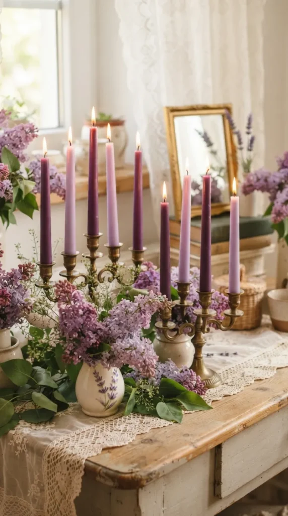 Purple candle decoration ideas