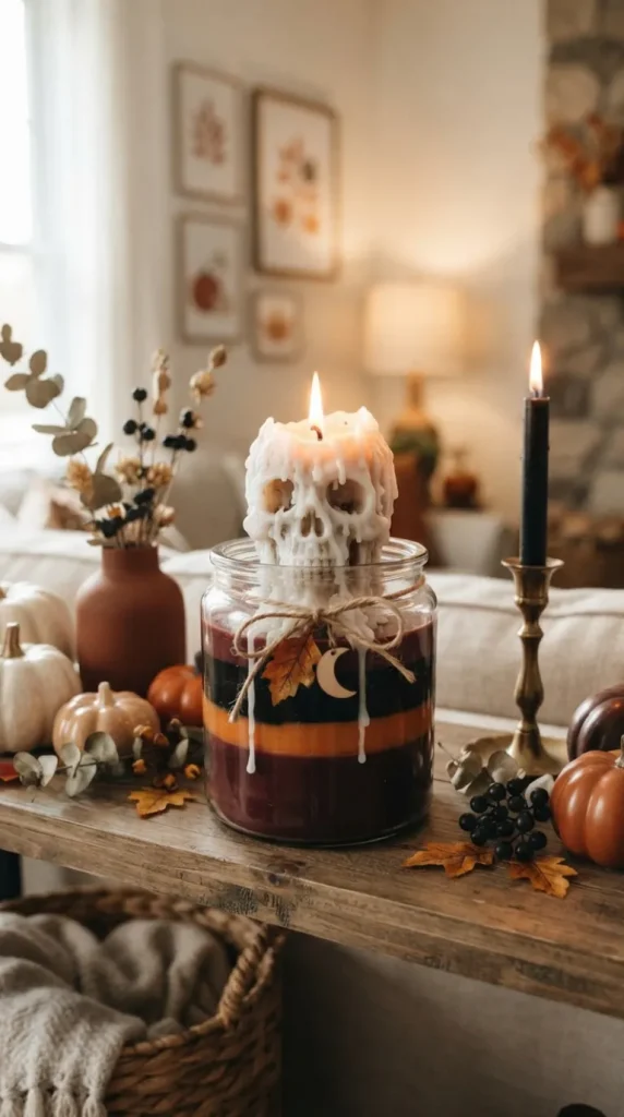 Halloween candle jar crafts