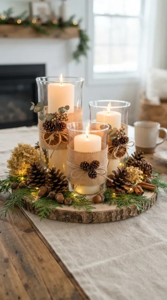 Pine Cone Candle Centerpiece Ideas