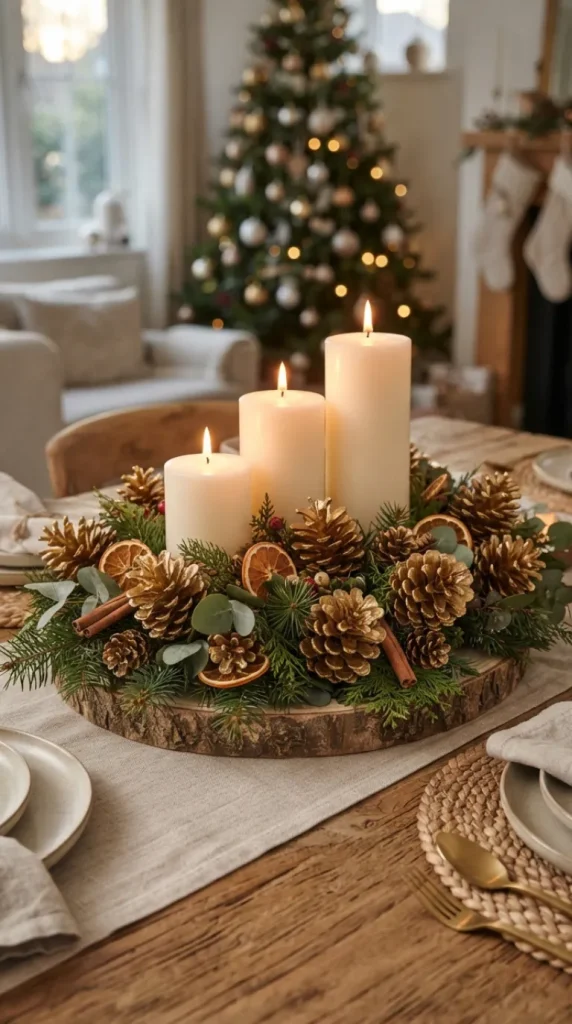 Pine Cone Candle Centerpiece Ideas