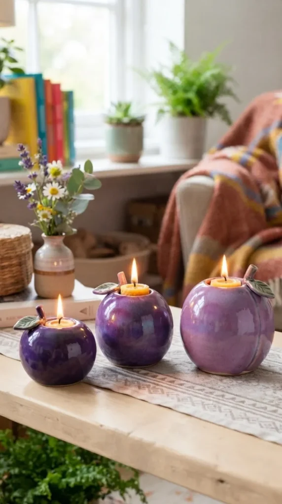 Purple candle decoration ideas